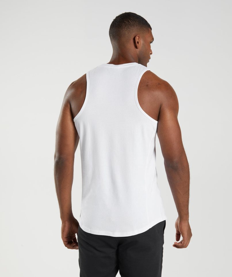 Men's Gymshark React Tanks White | CA AD1083